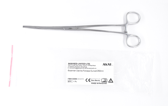 Bozeman Uterine forceps curved - 250mm