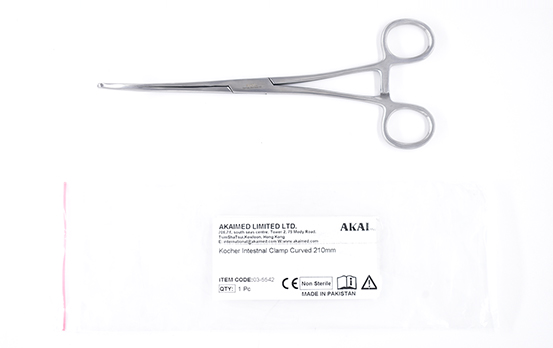 Kocher intestinal clamp curved - 210mm